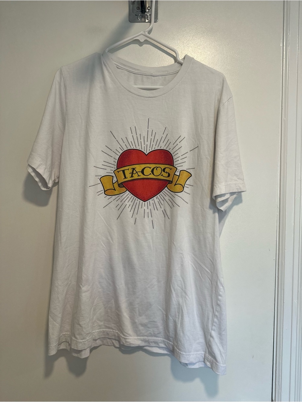 VTG style tattoo-inspired Love Taco sunburst Chicano graphic Heart Crew Neck tee